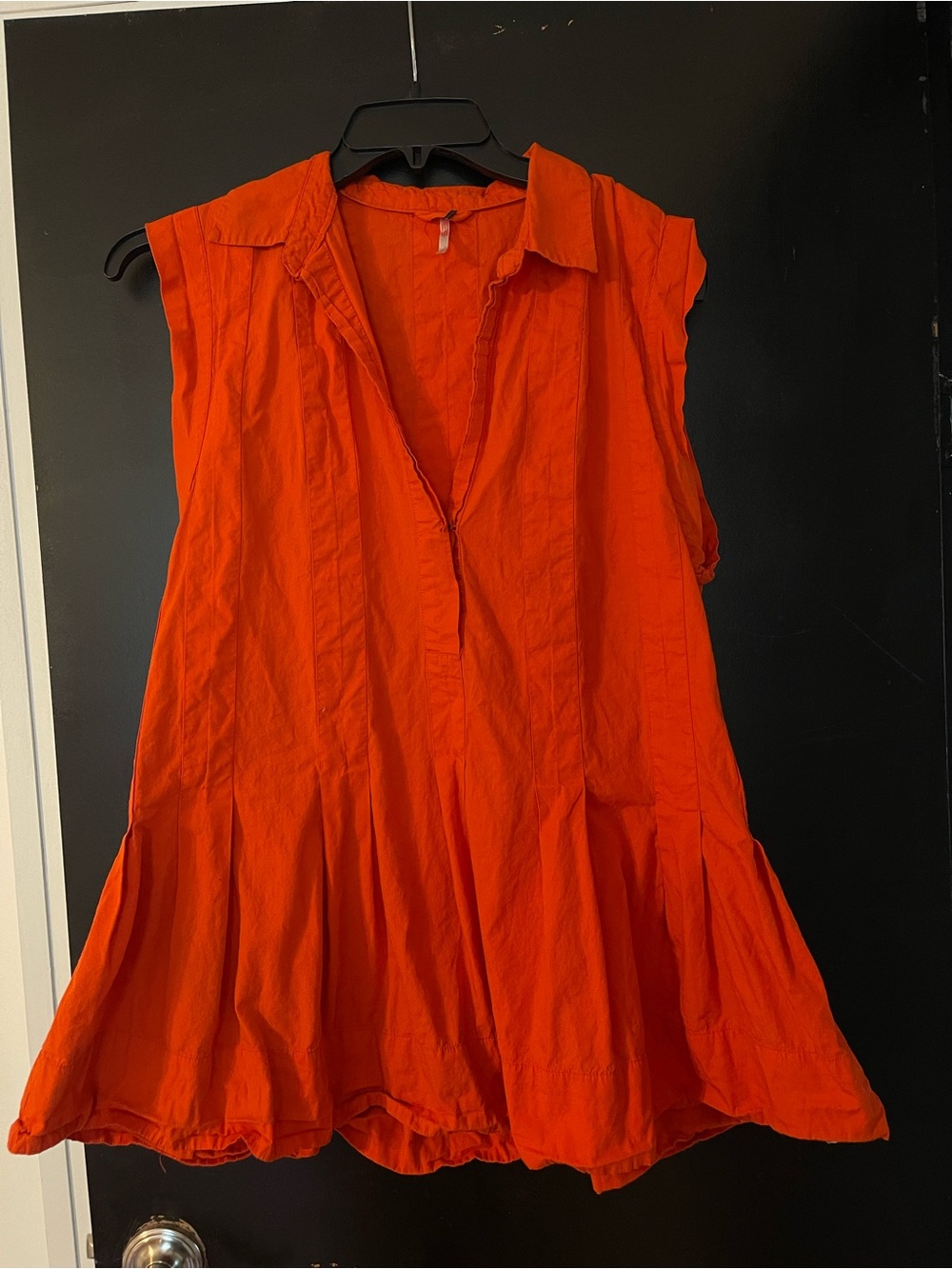 Free People Bright Orange Sleeveless Peplum Tunic
